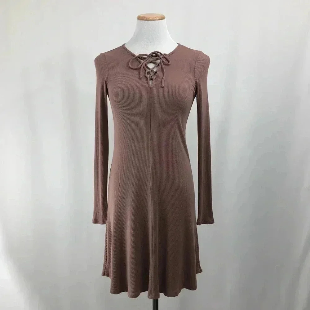 One‎ Clothing Mauve Long Sleeve Dress Small